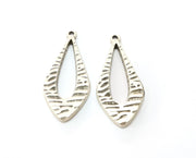 2 Silver Charms Antique Silver Plated Charms (42x19mm)  G18973
