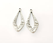 2 Silver Charms Antique Silver Plated Charms (42x19mm)  G18973