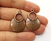 2 Copper Charms Antique Copper Plated Charms (35x23mm)  G18974