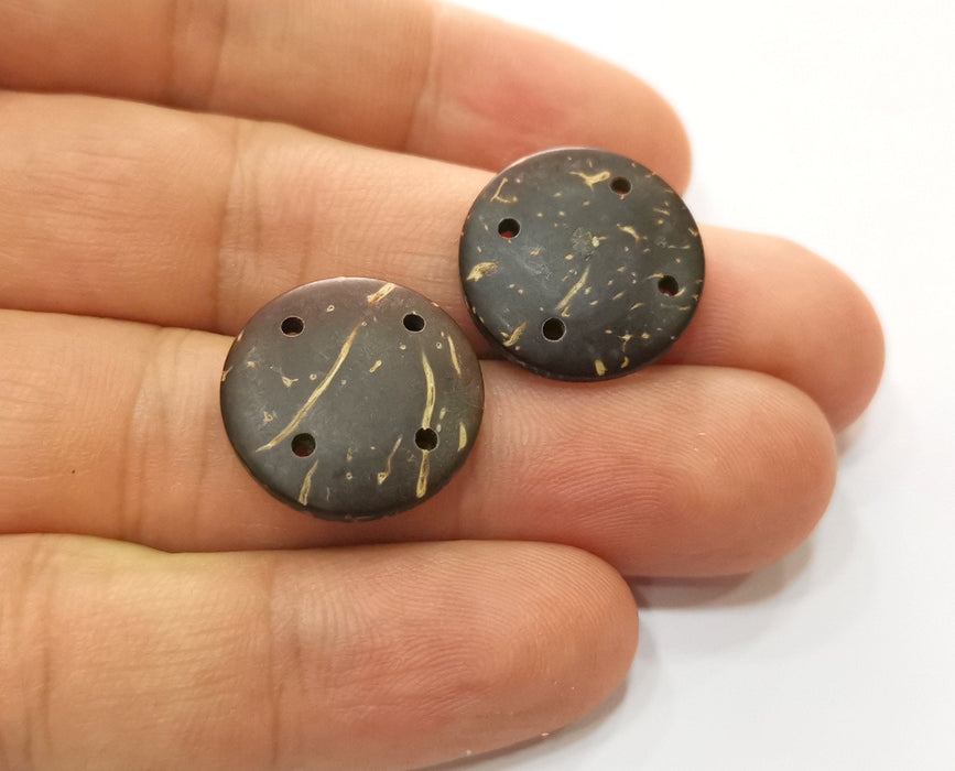 5 Coconut Wood Findings Coconut Tree Natural Sew-on button 20 mm  G18987