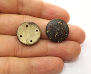 5 Coconut Wood Findings Coconut Tree Natural Sew-on button 20 mm  G18987