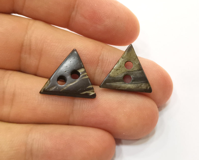 5 Coconut Wood Findings Coconut Tree Natural Sew-on button 16x16 mm  G18988