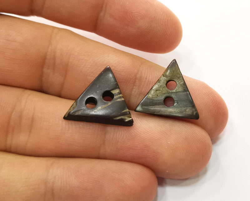 5 Coconut Wood Findings Coconut Tree Natural Sew-on button 16x16 mm  G18988