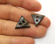 5 Coconut Wood Findings Coconut Tree Natural Sew-on button 16x16 mm  G18988