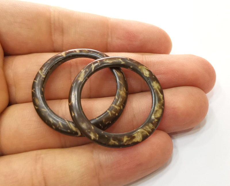 5 Coconut Wood Findings Coconut Tree Natural Spacer Charm 34 mm  G18996