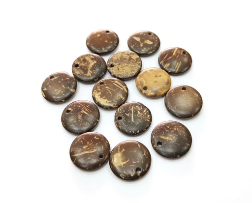 20 Coconut Wood Findings Coconut Tree Natural Beads Charm 15 mm  G18998