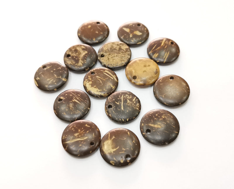 20 Coconut Wood Findings Coconut Tree Natural Beads Charm 15 mm  G18998