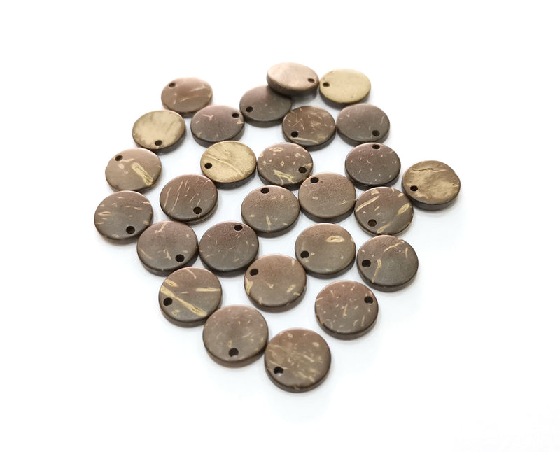20 Coconut Wood Findings Coconut Tree Natural Beads Charm 11 mm  G19001