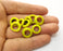 8 Yellow Glass Rondelle Beads 14 mm (9mm ring inner size) G19027