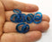 8 Sea Blue Glass Rondelle Beads 14 mm (9mm ring inner size) G19028
