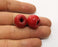 2 Round Red Glass Beads 18 mm (5.5mm beads inner size) G19031