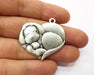 2 Dog Charms Antique Silver Plated Charms (37x40mm)  G19038