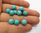 30 Round Veined Turquoise Synthetic Beads 10 mm (1mm hole) G19049