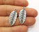10 Feather Charms Antique Silver Plated Charms (30x12mm)  G19072