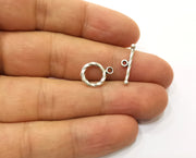 Twisted Toggle Clasps 10 sets Antique Silver Plated Toggle Clasp Findings 15x11mm+19x5mm  G19085