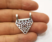 2 Silver Pendant Antique Silver Plated Pendant (36x30mm)  G19096