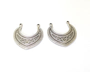 2 Silver Charms Connector Antique Silver Plated Charms (32x32mm)  G19553