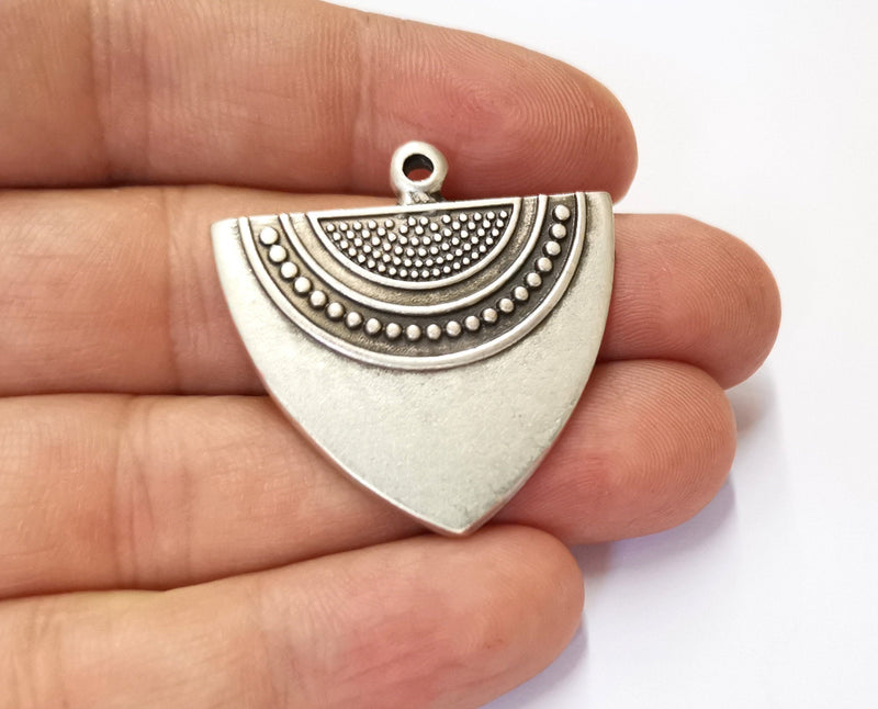 2 Silver Charms Antique Silver Plated Charms (36x36mm)  G19557