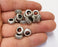 10 Silver Rondelle Beads Antique Silver Plated Beads 11mm  G19558
