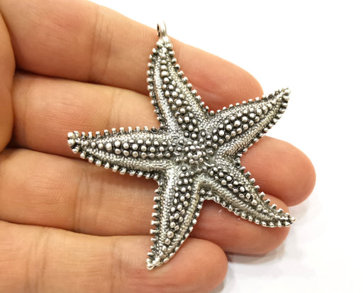 Silver Starfish Pendant Antique Silver Plated Pendant (62x60mm)  G19111