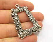 Silver Flower Frame Pendant Antique Silver Plated Pendant (49x35mm)  G19128