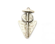 2 Silver Pendant Antique Silver Plated Pendant (54x28mm)  G19130