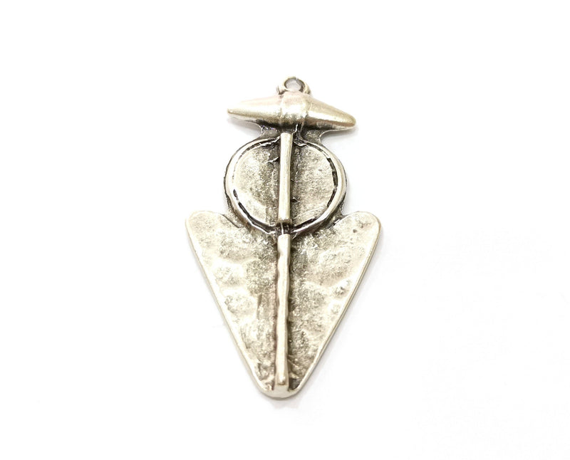 2 Silver Pendant Antique Silver Plated Pendant (54x28mm)  G19130