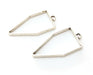 2 Silver Bezel Charms Antique Silver Plated Charms (43x21mm) G19136