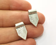 5 Silver Charms Antique Silver Plated Charms (20x10mm) G19137