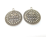 2 Silver Charms Antique Silver Plated Charms (46x39mm)  G19141