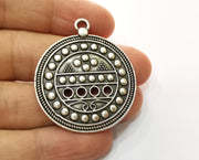 2 Silver Charms Antique Silver Plated Charms (46x39mm)  G19141
