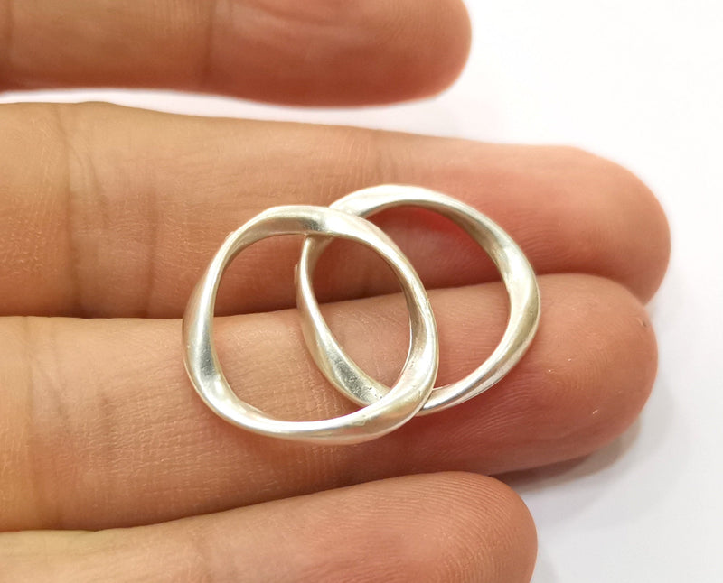 10 Circle Findings Antique Silver Plated Circle (21 mm)  G19143