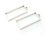 2 Rectangle Bezel Charms Antique Silver Plated Charms (47x19mm) G19151