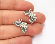 6 Rainbow Charms Antique Silver Plated Charms (12x19mm) G19585