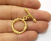 Toggle Clasps 2 sets Gold Plated Toggle Clasp Findings 25x20mm+25x7mm  G19189