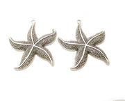 2 Starfish Charms Antique Silver Plated Charms (48x43mm)  G19190