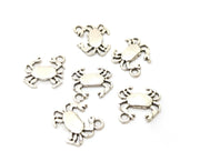 10  Crab Charms Antique Silver Plated Charms (15x16mm)  G19196