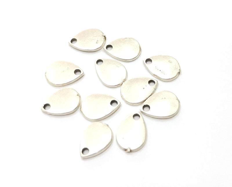 20 Drop Charms Antique Silver Plated Charms (11x8mm)  G19198