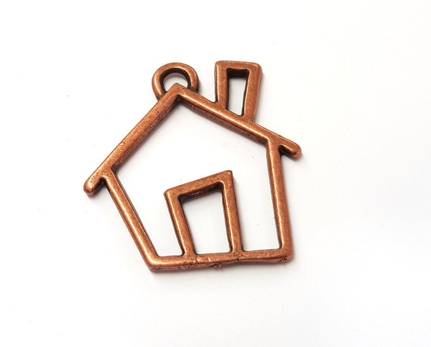 House Pendant Antique Copper Plated Pendant ( 50x46mm) G19614