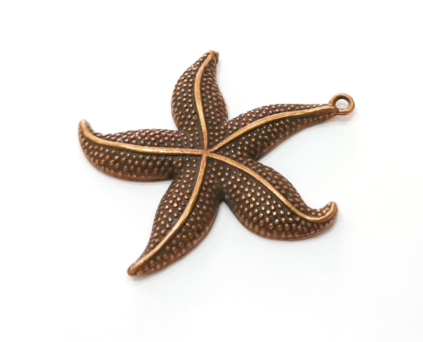 2 Starfish Charms Antique Copper Plated Charms (48x43mm)  G19211