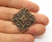 2 Filigree Charms Antique Copper Plated Charm (36x33mm) G19213