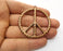 2 Peace Charms Antique Copper Plated Charms (53x49mm)  G19214