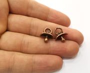 10 Pacifier Charms Antique Copper Plated Charms (16x14mm)  G19217