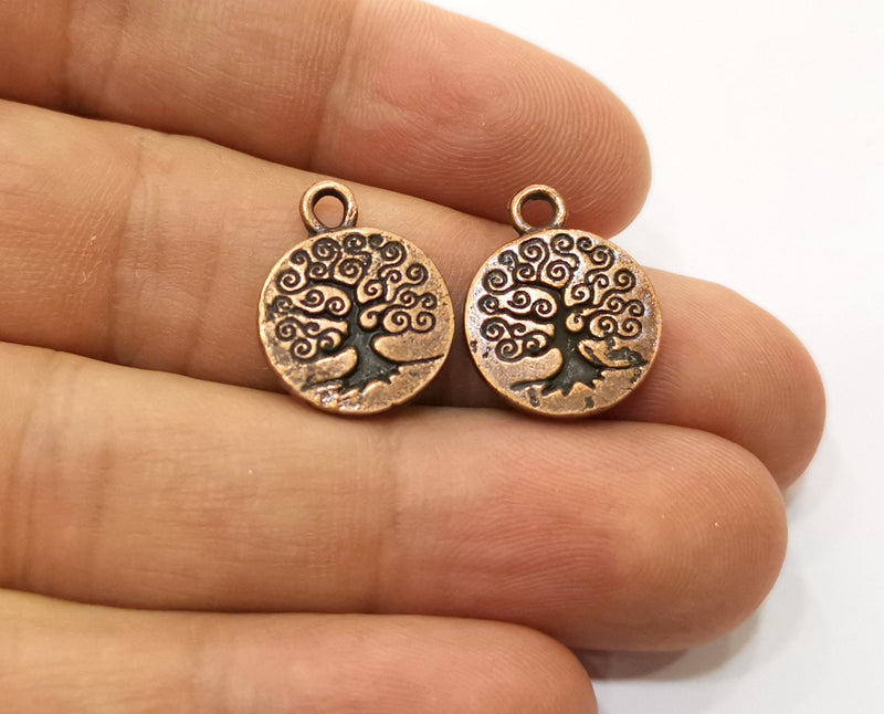 10 Tree Charms Antique Copper Plated Charms (19x15mm)  G19219