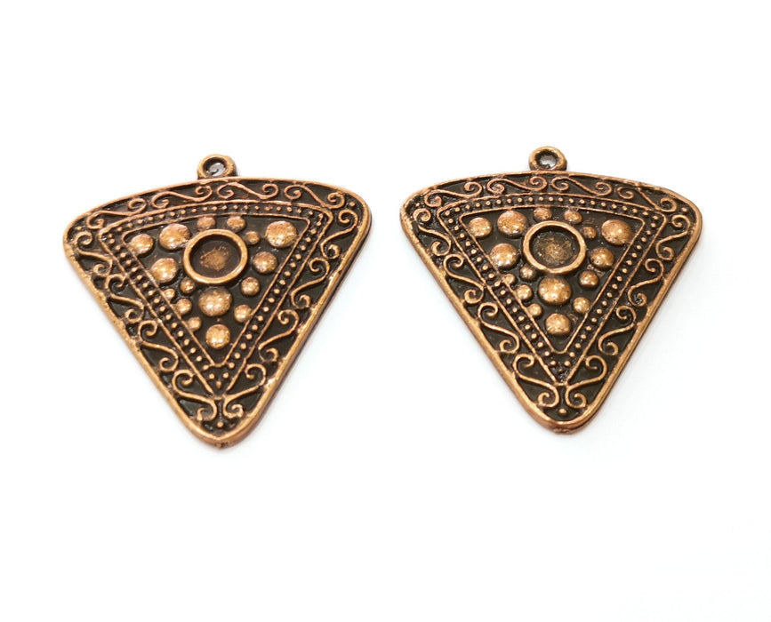2 Copper Charms Antique Copper Plated Charm (36x35mm) G19220