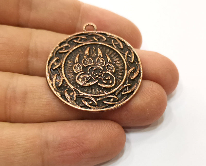 2 Claw Charms Antique Copper Plated Charms (37x34mm)  G19221