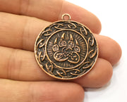 2 Claw Charms Antique Copper Plated Charms (37x34mm)  G19221