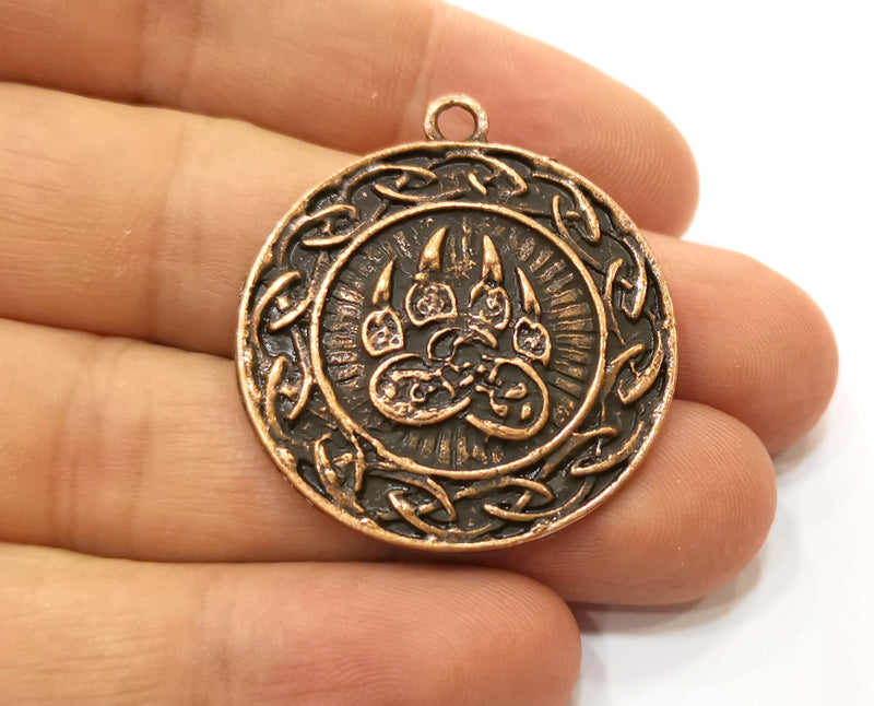 2 Claw Charms Antique Copper Plated Charms (37x34mm)  G19221