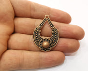 2 Copper Charms Antique Copper Plated Charms (42x28mm)  G19223