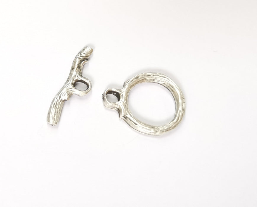 Branch Shape Toggle Clasps 4 sets Antique Silver Plated Toggle Clasp Findings 23x19mm+28x9mm  G19637